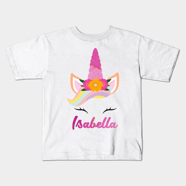 Name isabella unicone awesome gift Kids T-Shirt by Gaming champion